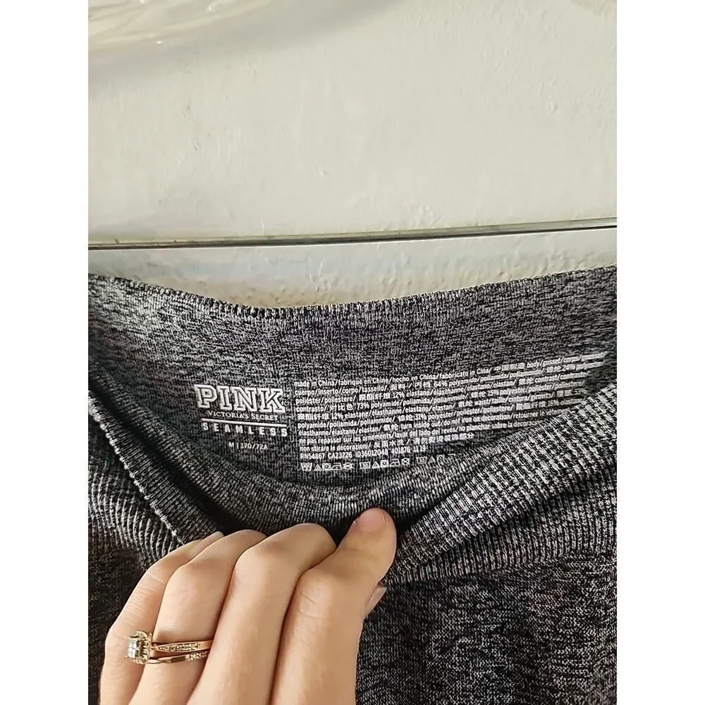 Victoria Secret PINK Seamless Classic Leggings, Gray, Size Medium High Waist